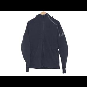 Adidas Black Gray Primeknit Full Zip Hoodie Men’s Sz L RARE